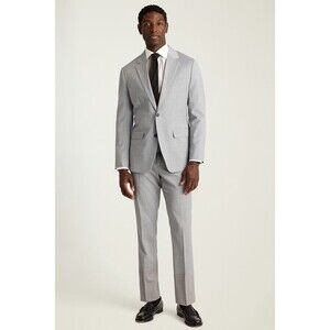 Bonobos Jetsetter Wool Suit Sz 42S Grey Slim Fit Pants 35 msrp $650